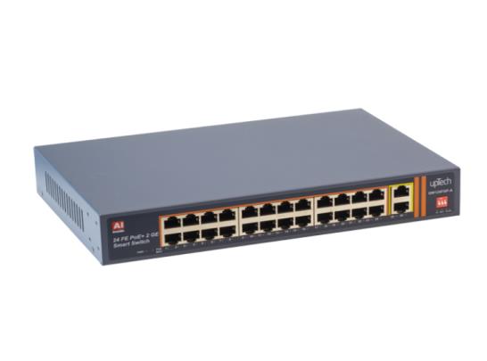 Uptech SW124FGP-A 24 Port 10/100M PoE+ 2 Port 10/100/1000M AI Smart Ethernet Switch